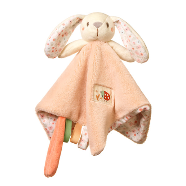 Обіймашка для малюків з брязкальцем "Веселий кролик"  (25*25 см) /"Babyono"