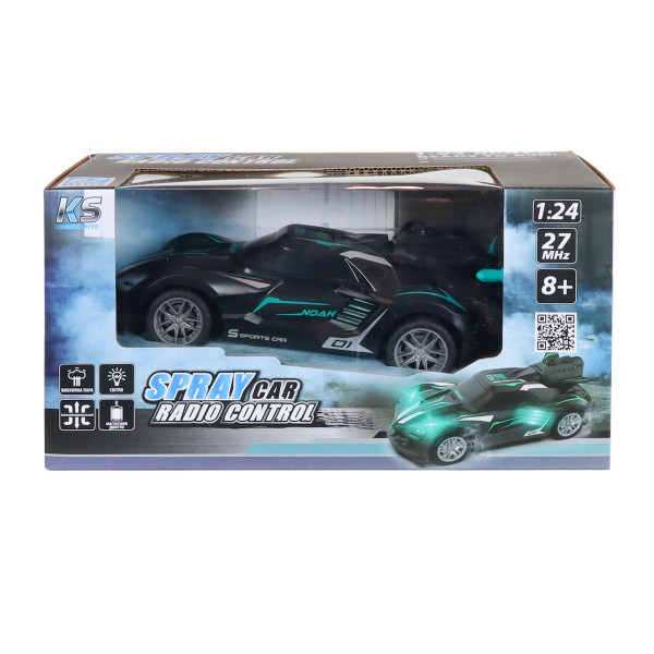 Автомобіль Spray Car на р/к - Sport (чорний, 1:24, світло, вихлопна пара)