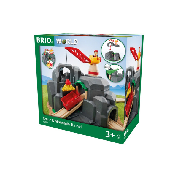 Ігровий набір для залізниці BRIO Тунель із підйомним краном (33889)
