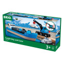 Корабель для залізниці BRIO з вагоном-краном (33534)