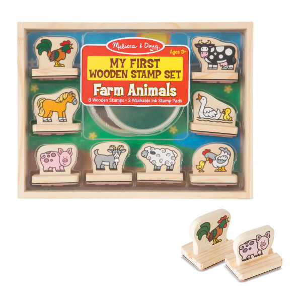 Мої перші штампи "Тварини ферми", 8 штук Melissa&Doug (MD12390)