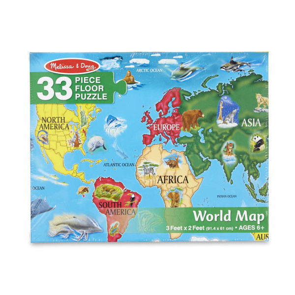 Мега-пазл "Карта світу", 33 елемента Melissa&Doug (MD10446)