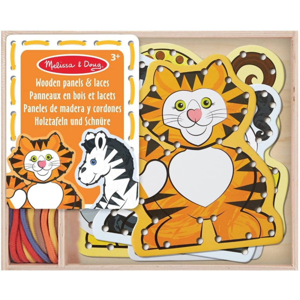 Дерев'яна шнурівка "Дикі тварини" Melissa&Doug (MD19276)