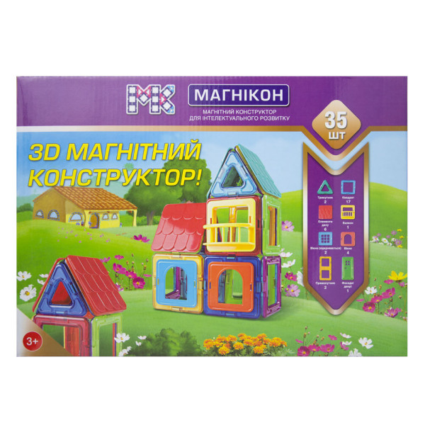 Магнітний конструктор МАГНІКОН, 35 деталей (MK-35)