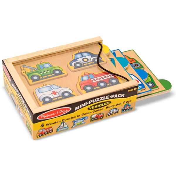 Маленький набір з 4 пазлів в коробці "Машини" Melissa&Doug (MD4791)
