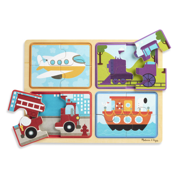 Дерев'яні пазли у футлярі "Транспортні засоби" Melissa&Doug (MD31361)