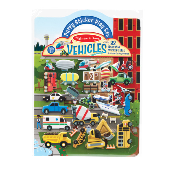 Об'ємні багаторазові наліпки "Транспортні засоби" Melissa&Doug (MD30522)