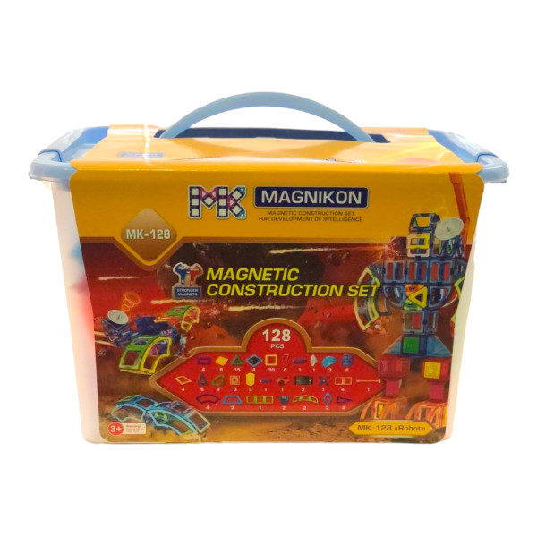 Магнітний конструктор МАГНІКОН, 128 деталей Plastic box (MK-128)