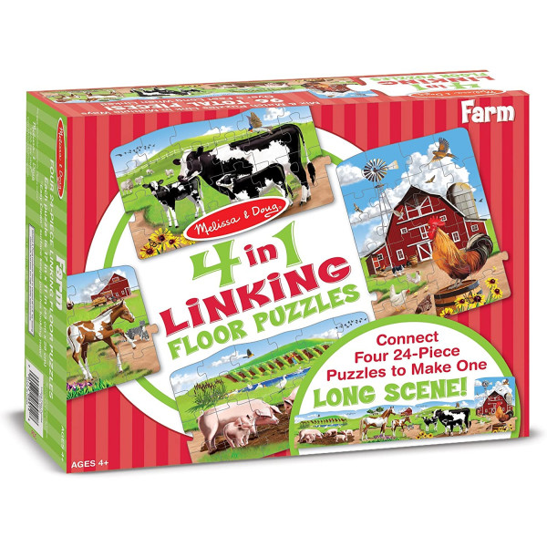 Мега-пазл, 4 в 1 "Ферма", 96 елементів Melissa&Doug (MD8912)