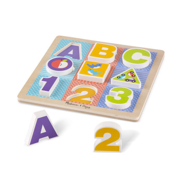 Перший дерев'яний формовий пазл "Букви / Цифри" Melissa&Doug (MD1899)
