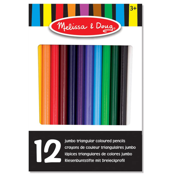Кольорові трикутні олівці, 12 кольорів Melissa&Doug (MD4119)