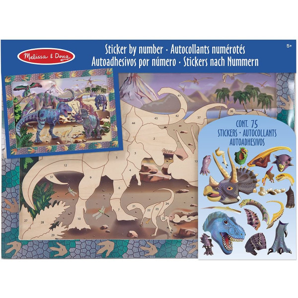 Об'ємна наклейка за номерами "Динозаври" Melissa & Doug (MD14007)