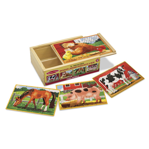 Набір із 4 пазлів в коробці "Тварини на фермі" Melissa&Doug (MD13793)