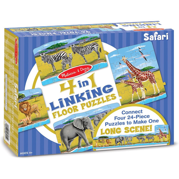 Мега-пазл, 4 в 1 "Сафарі", 96 елементів  Melissa&Doug (MD8915)