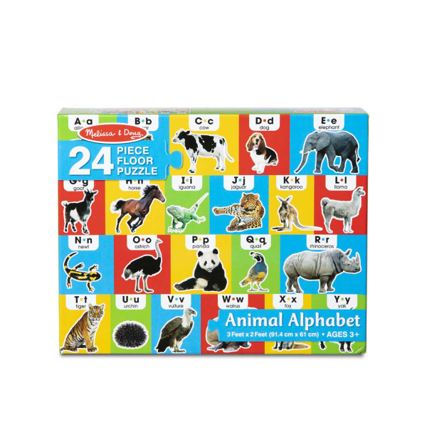 Мега-пазл "Алфавіт / Тварини", 24 елемента Melissa&Doug (MD31001)