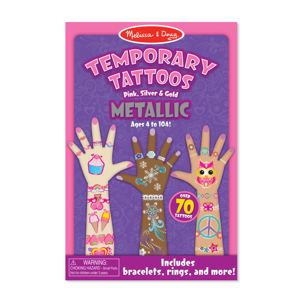 Мої перші тимчасові татуювання металік, 130 штук Melissa&Doug (MD2948)