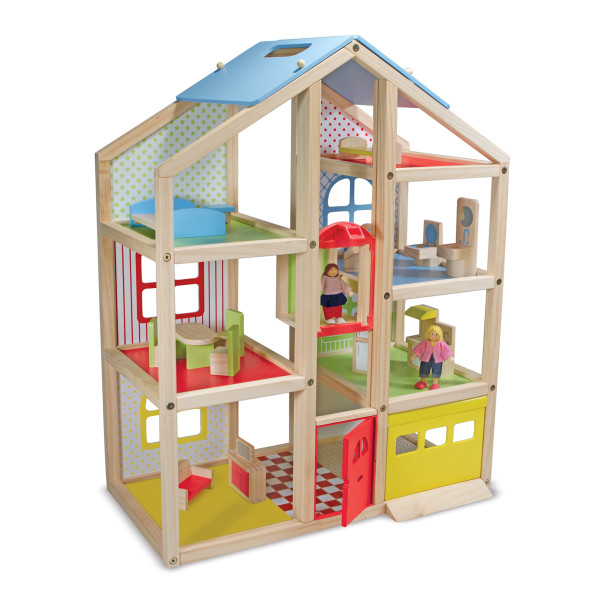 Дерев'яний ляльковий будиночок з підйомником і меблями Melissa&Doug (MD2462)