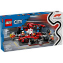 Конструктор LEGO City Піт-стоп і піт-екіпаж F1 з болідом Ferrari