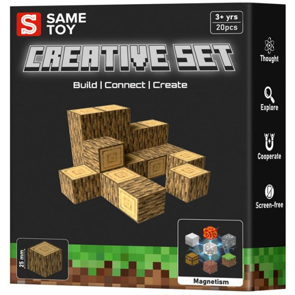 Конструктор магнітний Same Toy Creative Set Wood 20ел