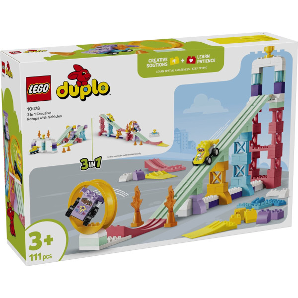 Конструктор LEGO DUPLO Town 3 в 1 Цікаві гірки та трампліни з автомобілями