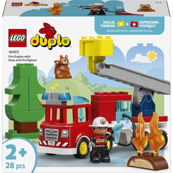 Конструктор LEGO DUPLO Town Пожежна машина зі шлангом і пожежником