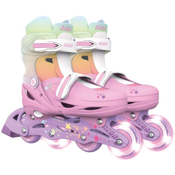 Роликові ковзани Neon Inline, розмір 34-37, веселка