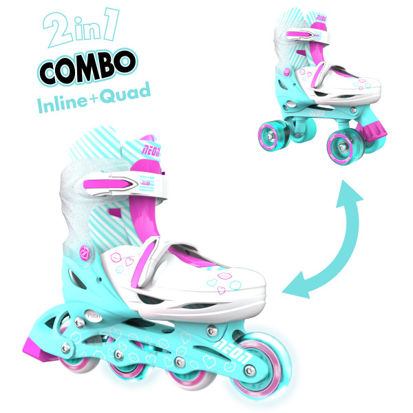 Роликові ковзани Neon Combo, розмір 30-33, бірюзовий