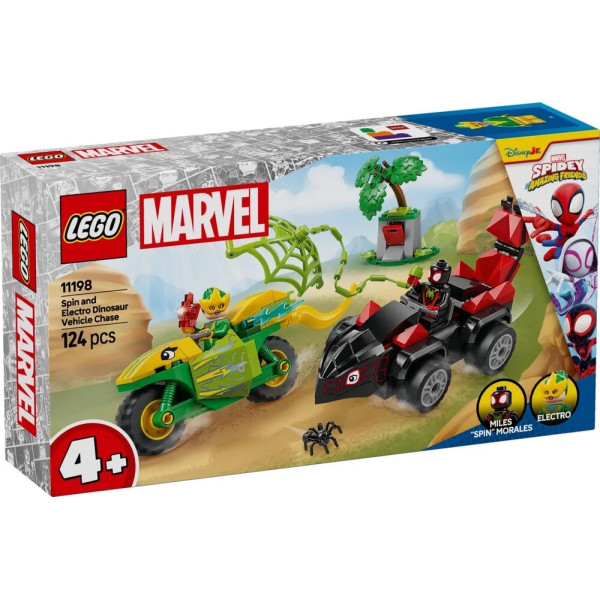 Конструктор LEGO Spidey Перегони на електромобілях з динозаврами
