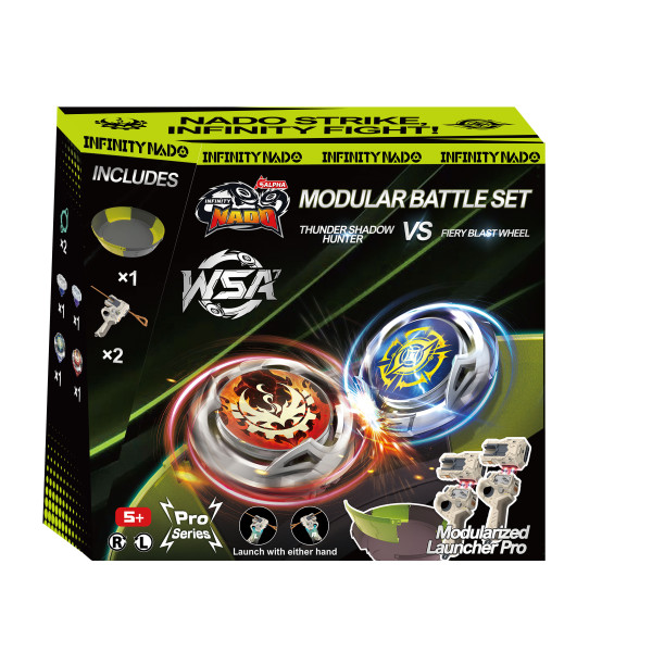 Набір Infinity Nado VII Pro Series Modular Battle Set Громовий Мисливець Тіней і Вогняне Колесо Вибуху (Thunder Shadow Hunter vs Fiery Blast Wheel)