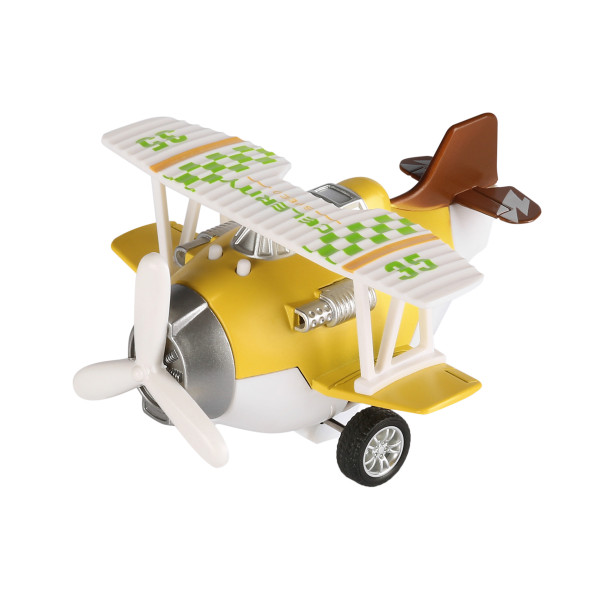 Літак металевий інерційний Same Toy Aircraft світло, музика, жовтий