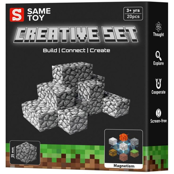 Конструктор магнітний Same Toy Creative Set Cobblestone 20ел