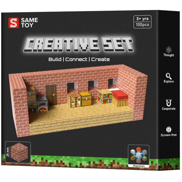 Конструктор магнітний Same Toy Creative Set Brick House 100ел