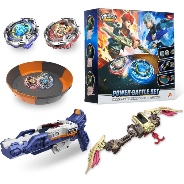 Набір Infinity Nado VII Power Battle Set Громовий Мисливець Тіней і Вогняне Колесо Вибуху (Thunder Shadow Hunter vs Fiery Blast Wheel)