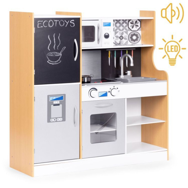 Дерев'яна ігрова кухня Ecotoys MOOD зі звуковими та світловими ефектами