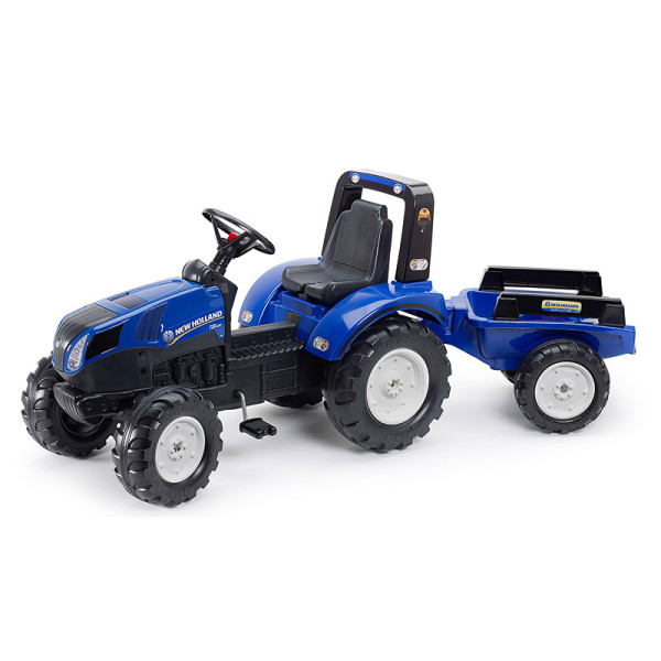 Дитячий трактор на педалях з причепом Falk 3090B NEW HOLLAND (колір - синій)